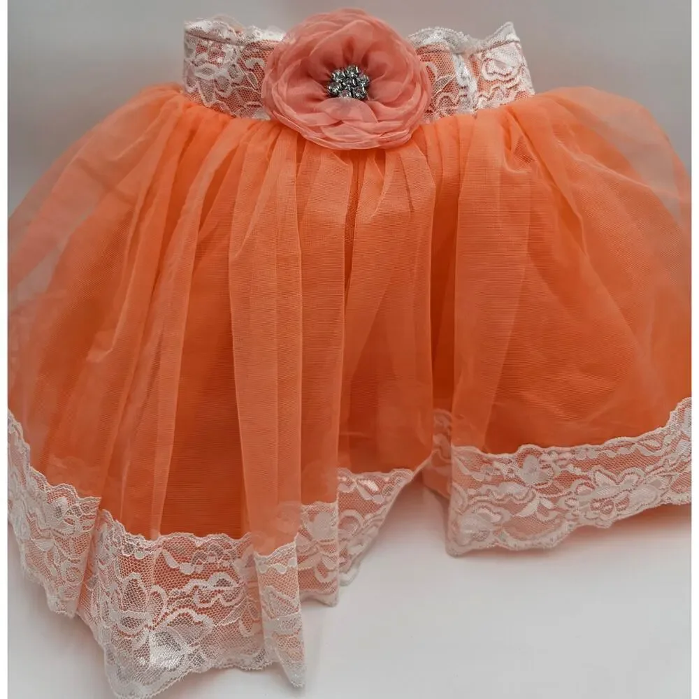 Weissman Dancewear Girls Coral Flower and Lace Tutu/Fairy Dress Up Skirt